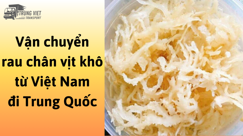 Dịch vụ vận chuyển rau chân vịt sấy khô từ Việt Nam đi Trung Quốc