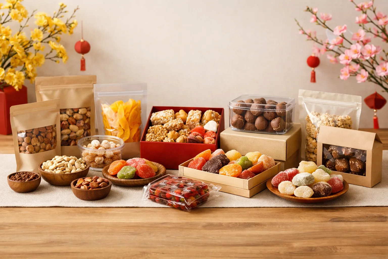 Cách đóng gói bánh kẹo Tết đi Trung Quốc để không bể, không chảy